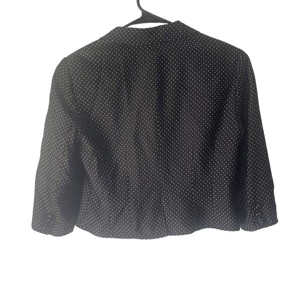 Talbots Women's Size 10 P Polka Dot Black White 3 Button Pea Coat Blazer - Picture 6 of 11